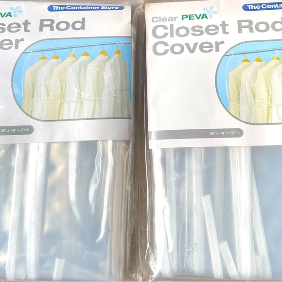 The Container Store Clear PEVA Closet Rod Covers - Picture 2 of 2